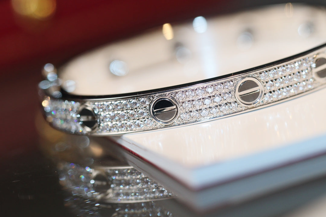18K Diamond-paved Ceramic Love Bracelet