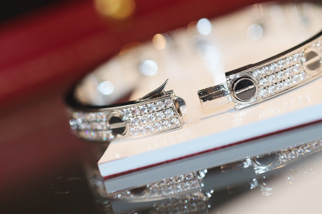 18K Diamond-paved Ceramic Love Bracelet