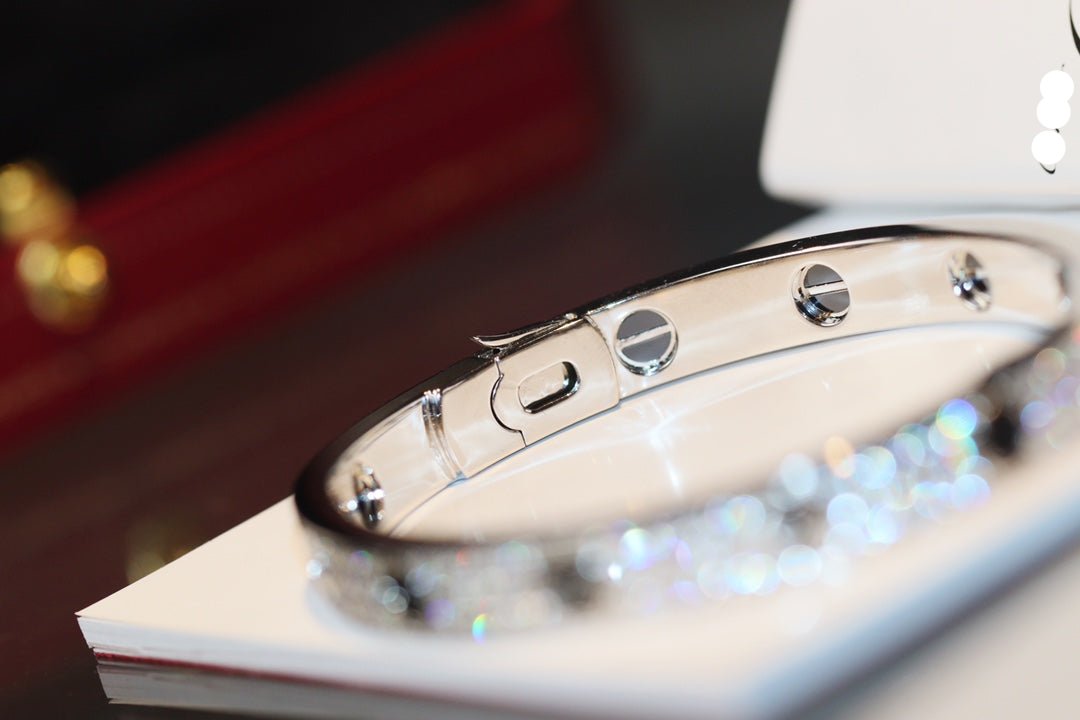 18K Diamond-paved Ceramic Love Bracelet