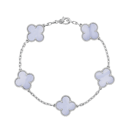 18K Vintage Alhambra Five Motifs Chalcedony Bracelet